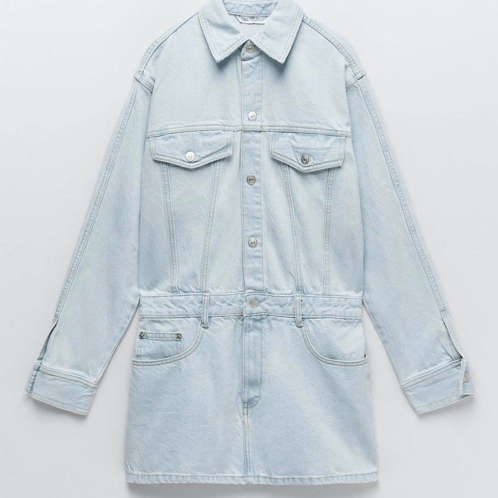 Zara Light Blue Denim Dress